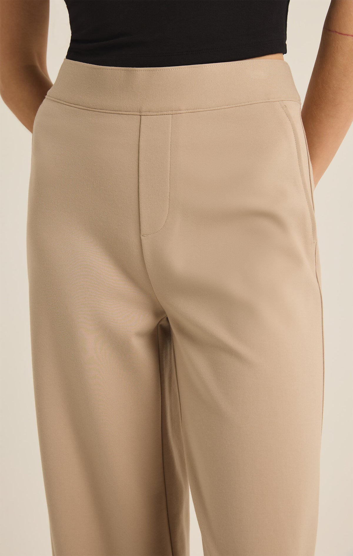 zsupply do it all trouser pant in putty-front detail