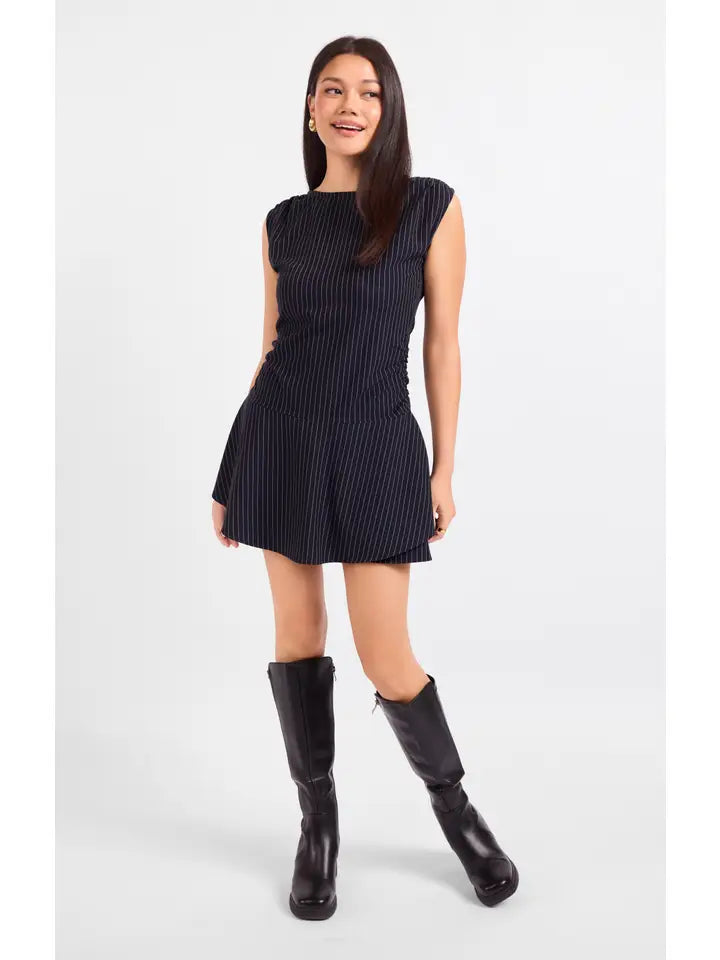 East Gate Pinstripe Mini Dress