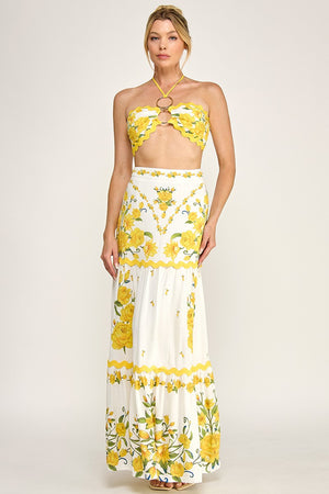 Sunlit Bloom Skirt Set
