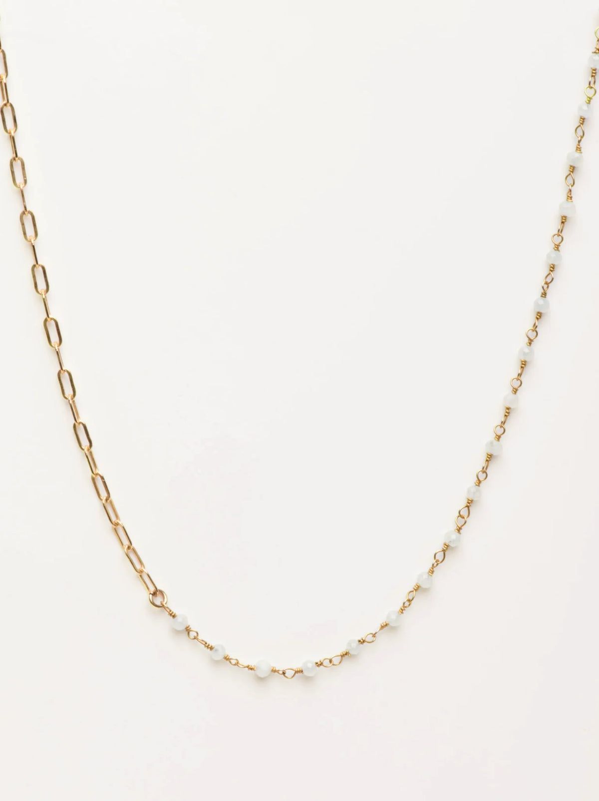 ABLE aquamarine duet necklace in 14k gold fill