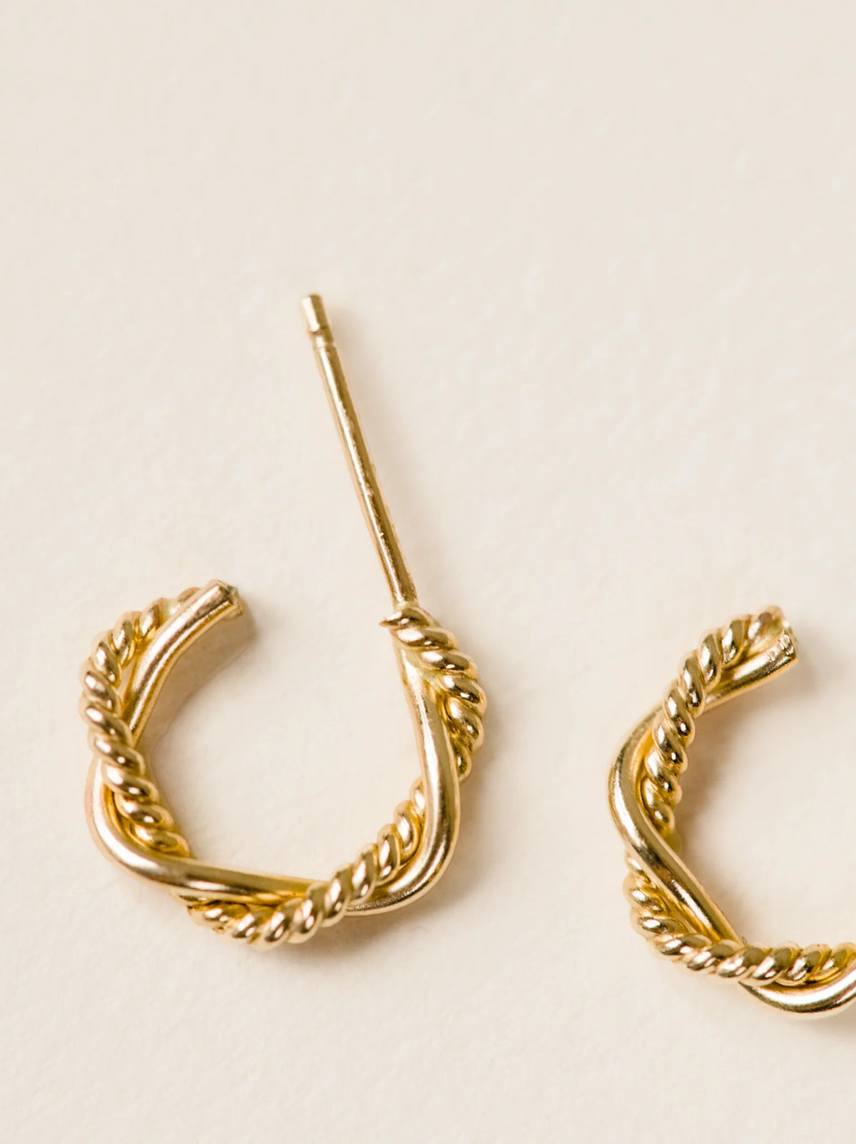 ABLE Gold Braided Mini Hoops