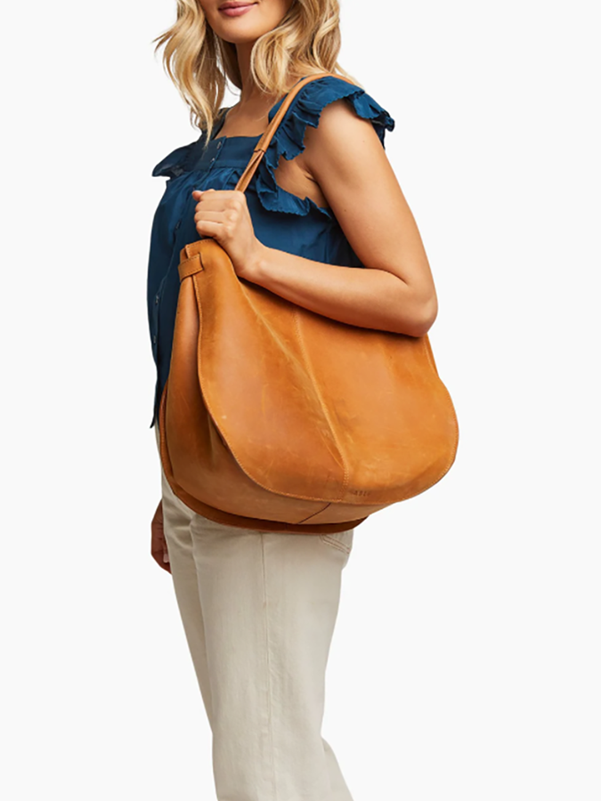 ABLE Nara Leather Tote Bag Cognac