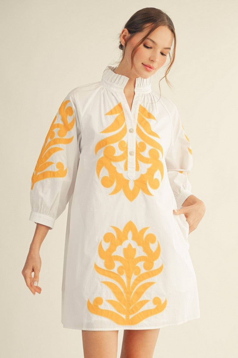 Baroque Floral Applique Dress – Bliss
