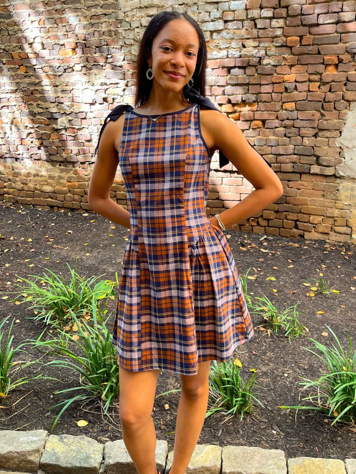 Academia Tie Straps Mini Dress