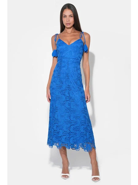 Adelyn Rae Blair Flower Lace Midi Dress royal blue 