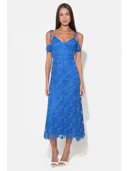 Adelyn Rae Blair Flower Lace Midi Dress royal blue 