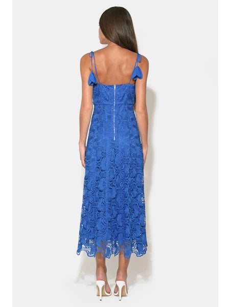 Adelyn Rae Blair Flower Lace Midi Dress royal blue 