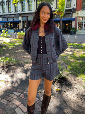 Adelyn Rae Florence Plaid Pleated Shorts