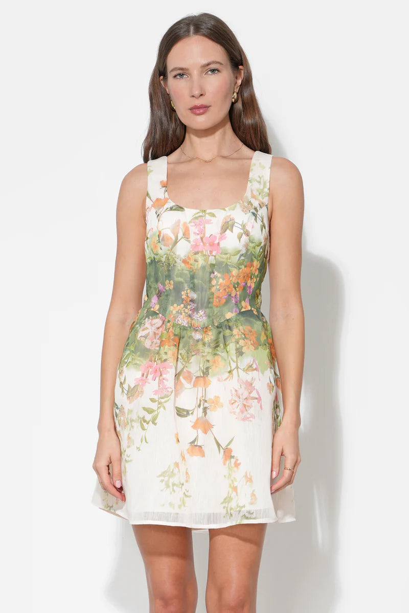 Adelyn Rae Isla Scoop Neck Fit & Flare Mini Dress CREAMGREEN / M Adelyn Rae Isla Scoop Neck Fit & Flare Mini Dress CREAMGREEN / M