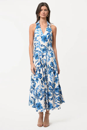 Adelyn Rae Lenni Printed Halter Dress Blue