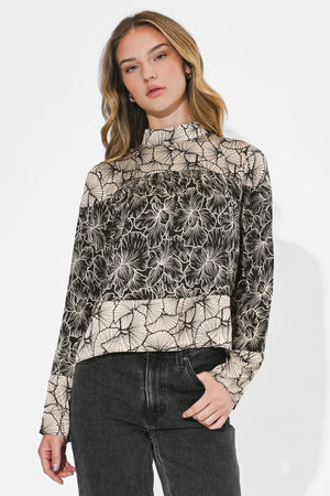 Adelyn Rae Meghan Twin Print Turtle Neck Top