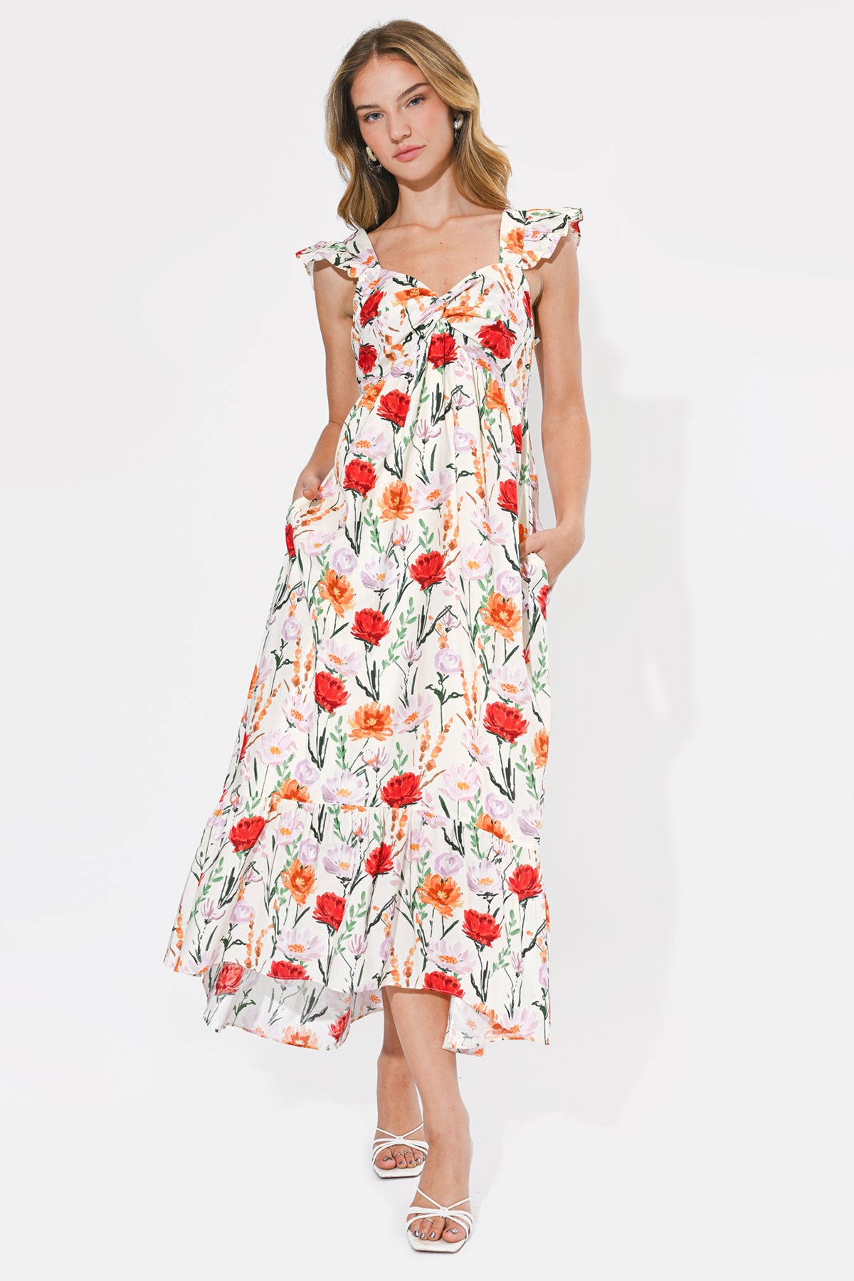 adelyn rae multi neriah twist front maxi dress multi 