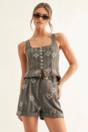 Adelyn Rae Sienna Bustier Top brown multi 