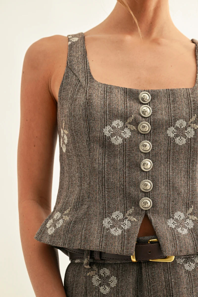 Adelyn Rae Sienna Bustier Top brown multi 
