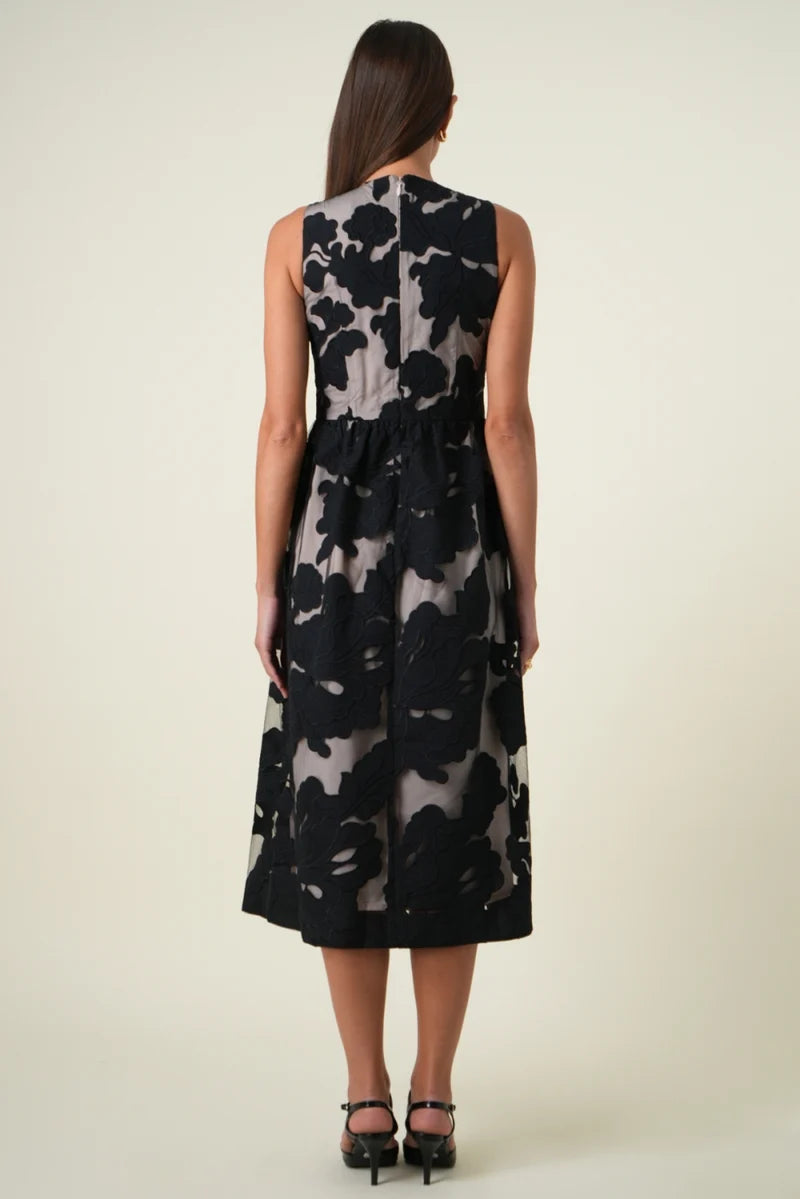 Adelyn Rae Sylvia Sleeveless Midi Dress black 