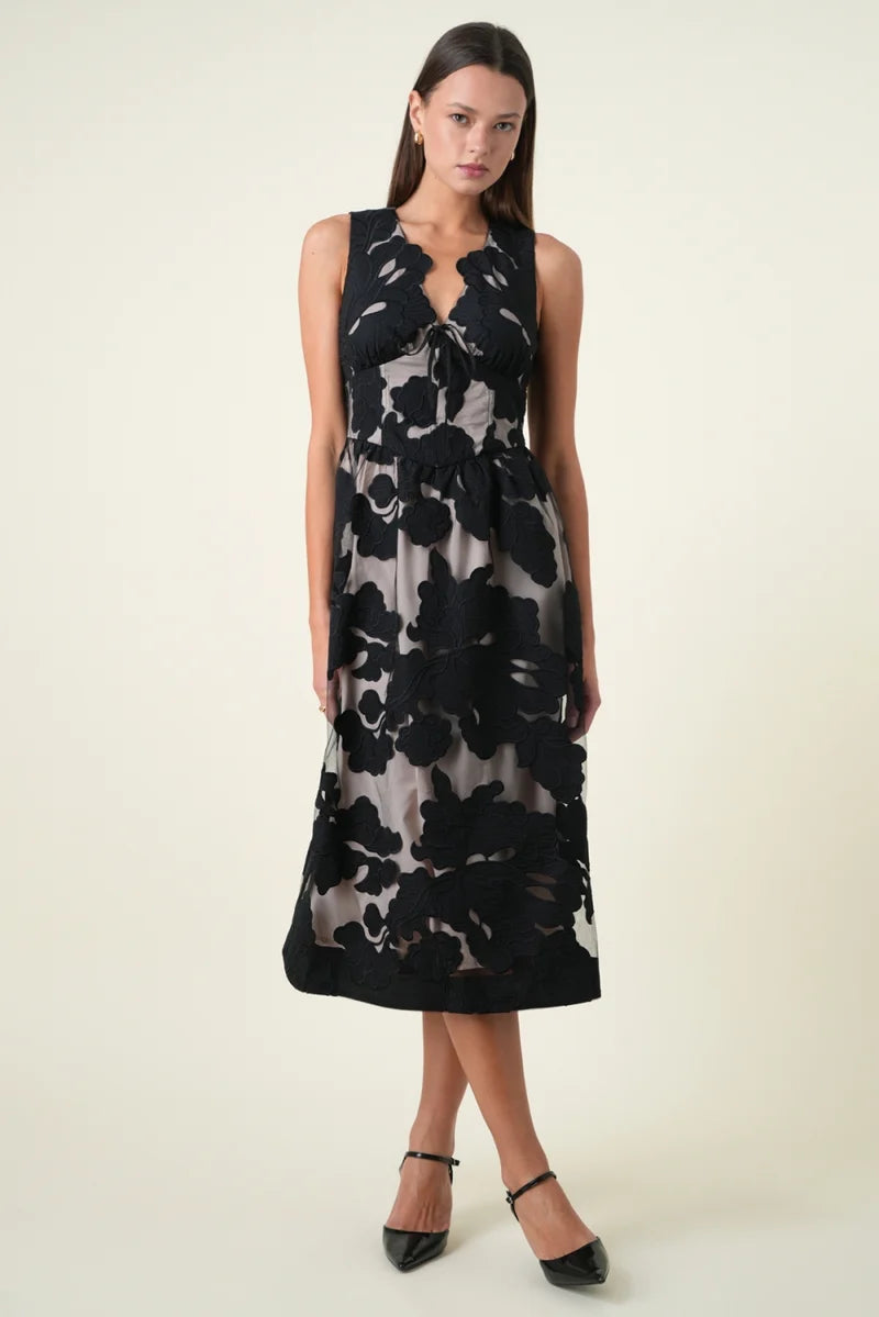 Adelyn Rae Sylvia Sleeveless Midi Dress black 