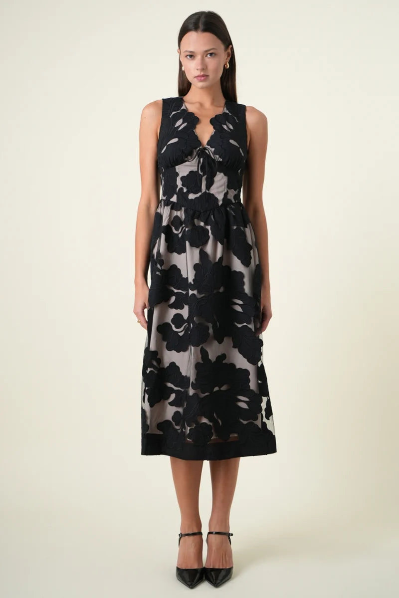 Adelyn Rae Sylvia Sleeveless Midi Dress black 