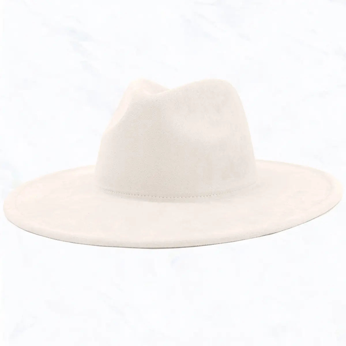 suede large eaves peach top fedora hat in ivory