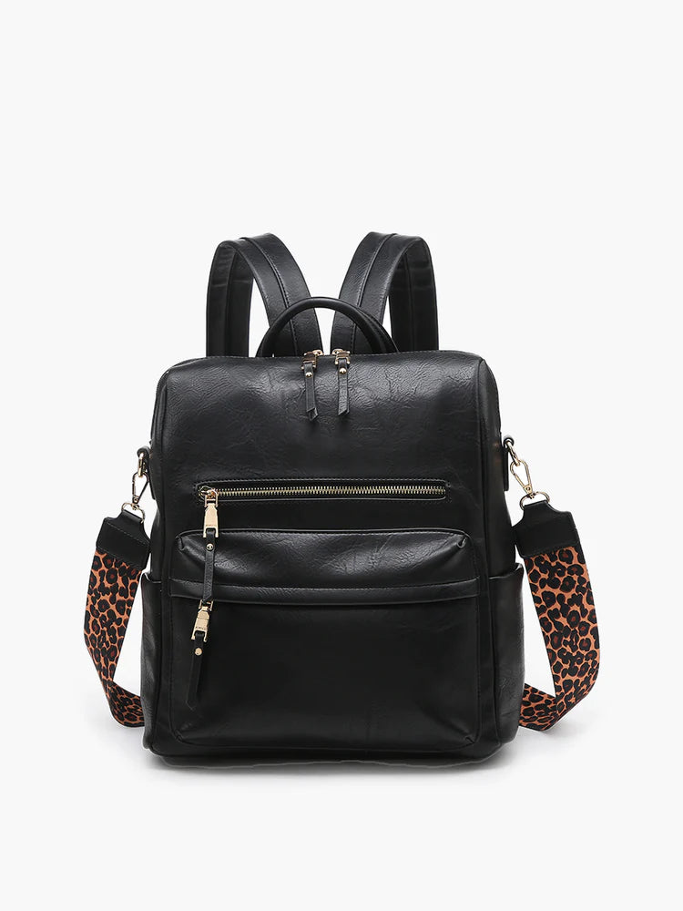 amelia backpack with guitar strap in black