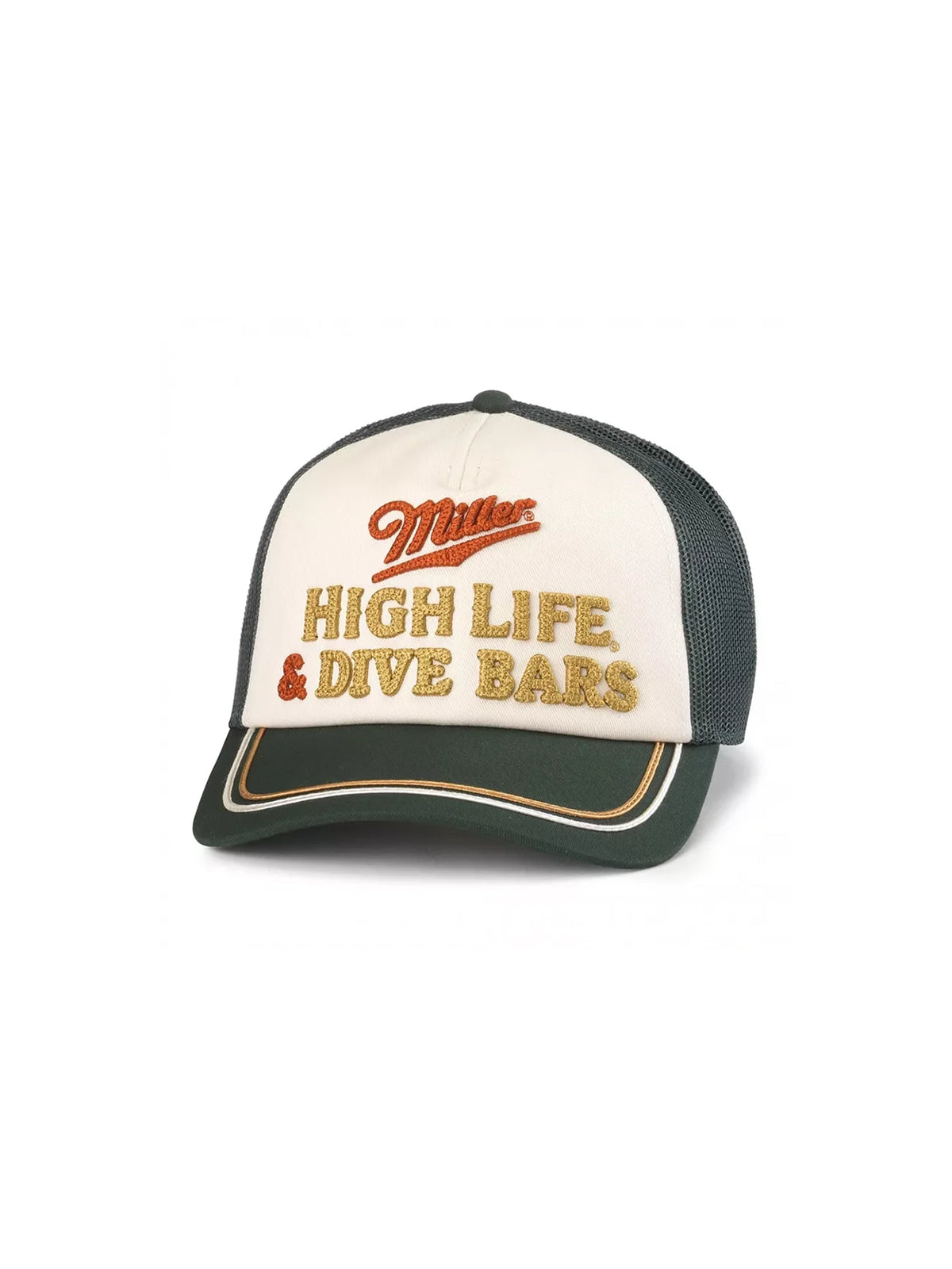 American Needle Radler Hat Miller High Life & Dive Bars Dark Green Ivory