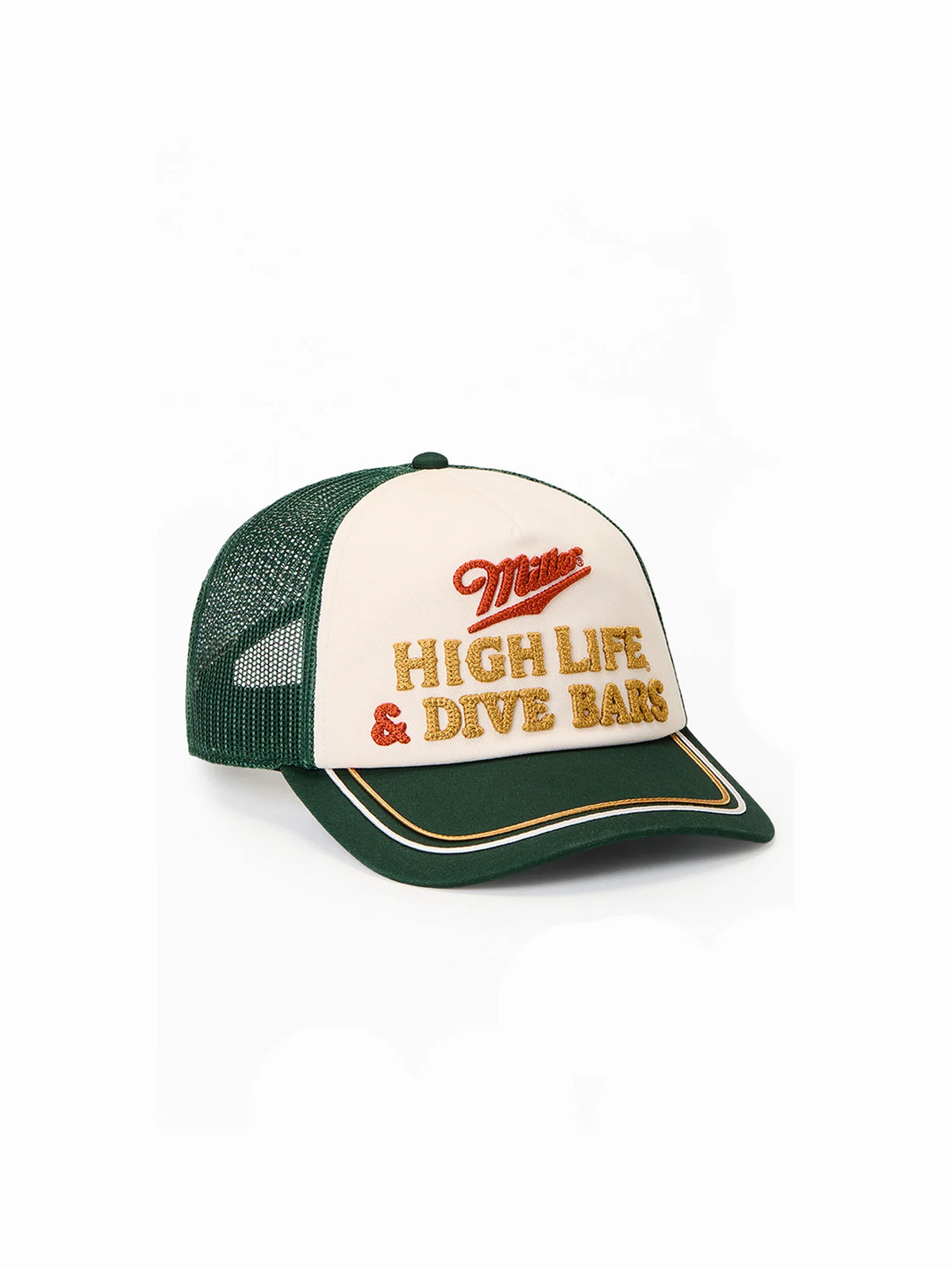 American Needle Radler Hat Miller High Life & Dive Bars Dark Green Ivory