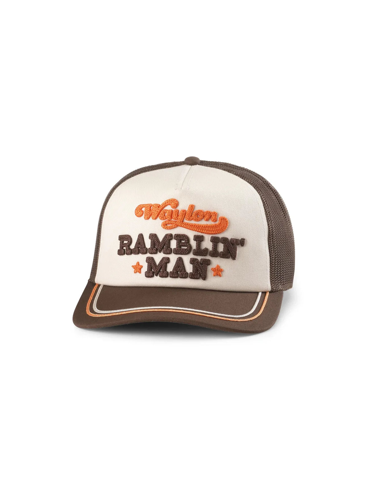 American Needle Radler Hat Waylon Jennings Ivory Dark Brown
