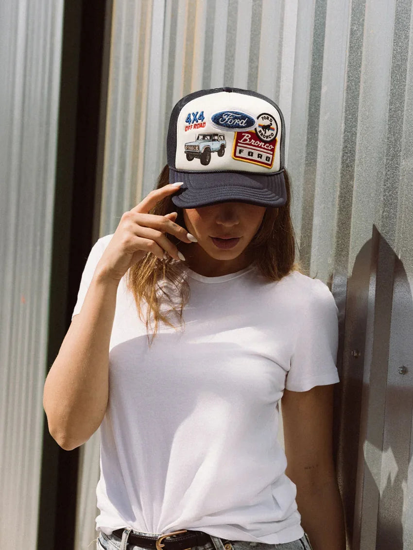 American Needle Roscoe Iconic Foamy Hat Ford Bronco Navy Ivory