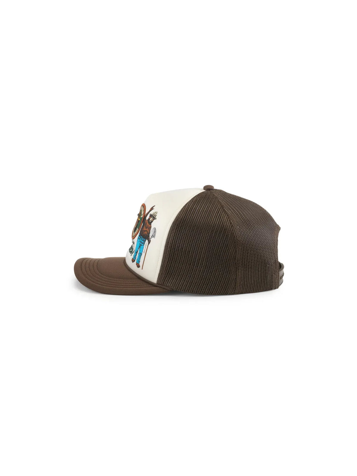 American Needle Roscoe Iconic Foamy Hat Smokey Bear Brown Ivory