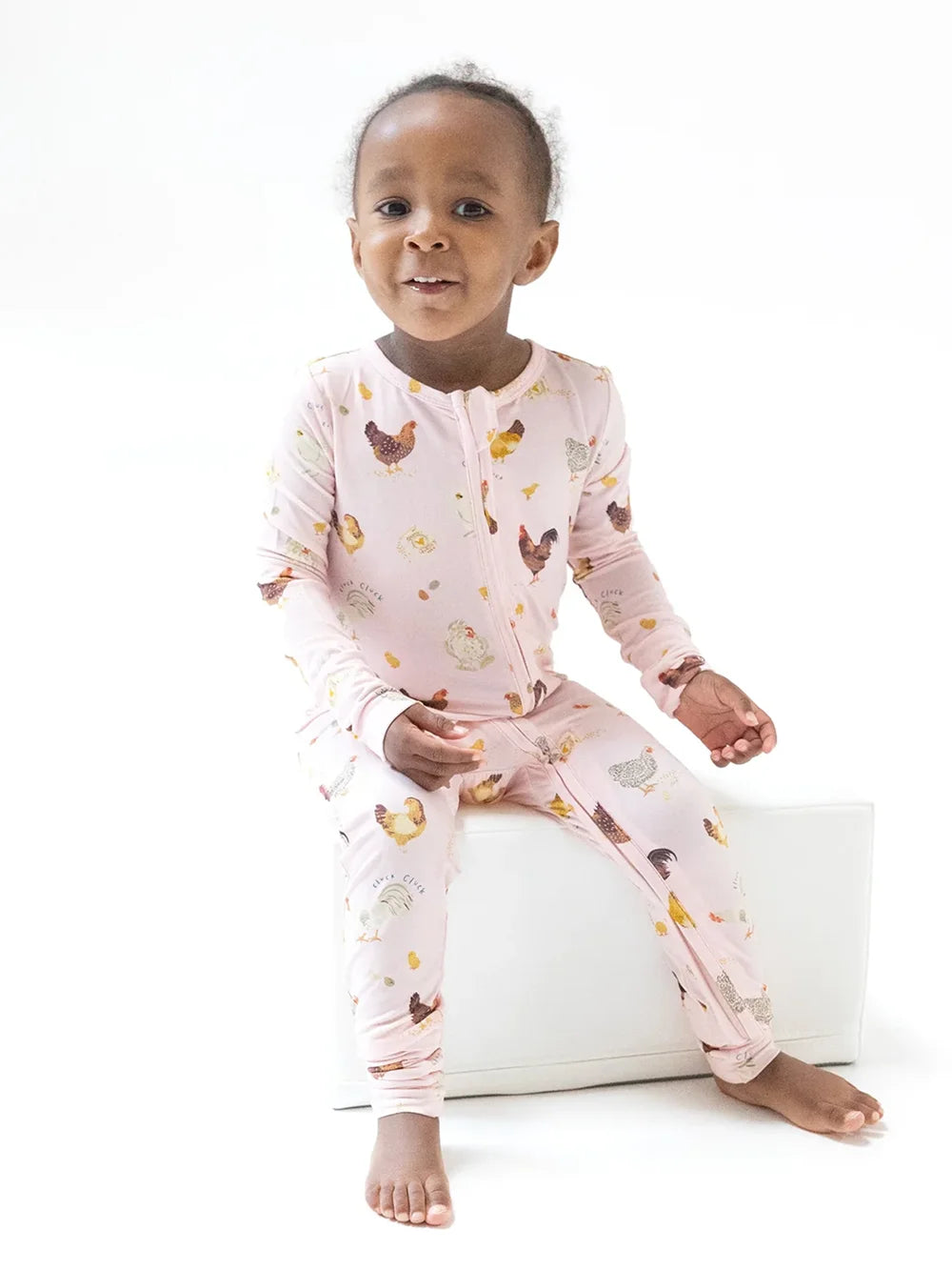 Angel Dear 2-Way Zipper Romper Collector Chickens Pink