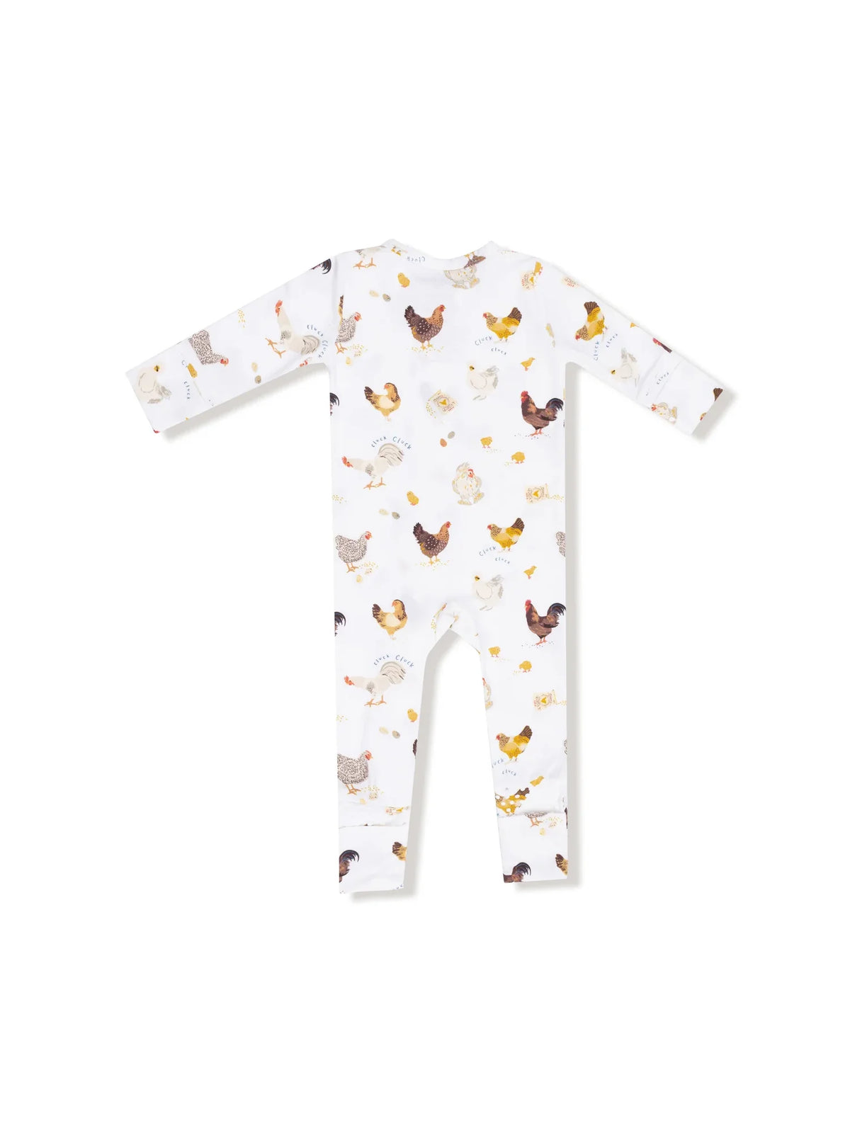 Angel Dear 2-Way Zipper Romper Collector Chickens White