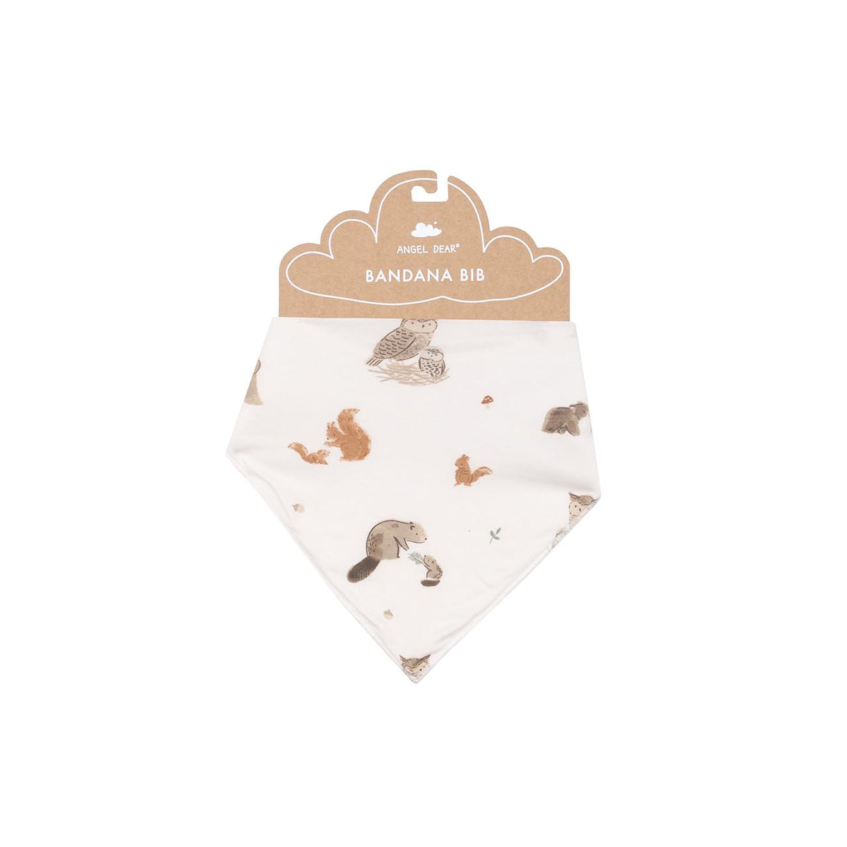 Angel Dear Bamboo Bandana Bib Mixed Woodland Animals on Pink