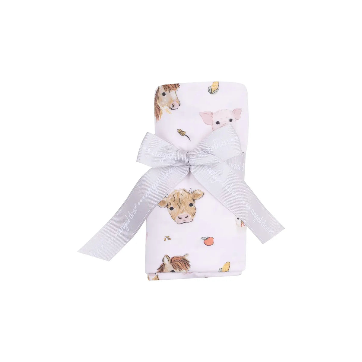 Angel Dear Bamboo Swaddle Blanket Vintage Animal Faces Pink