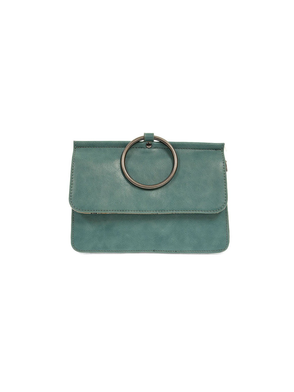 aria crossbody ring bag in teal silver