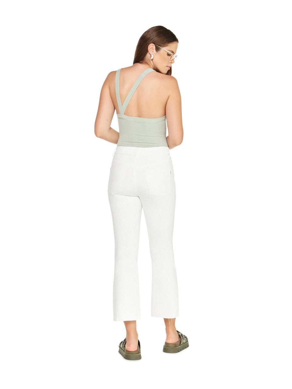 articles of society linden raw crop flare jeans in salt-back view