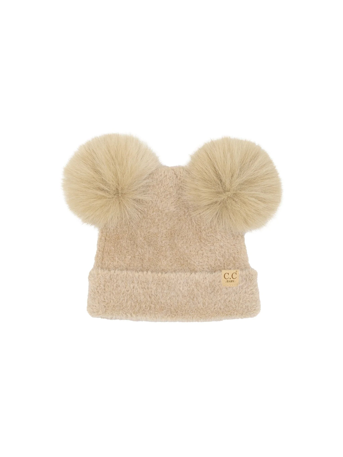 Baby & Toddler Chenille Double Pom Beanie Beige