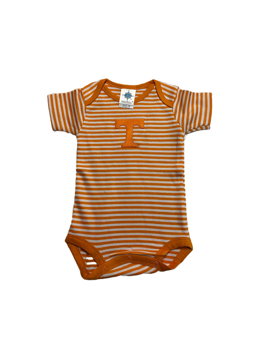 university of tennessee striped bodysuit for babies for vols game day