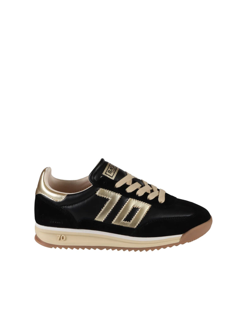 BACK 70 Jogger N Platform Sneakers in black gold 