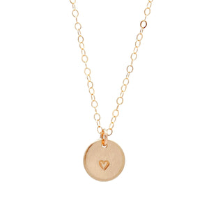 Barberry & Lace 14K Gold-Filled Heart Disc Necklace Valentine's Day Gift