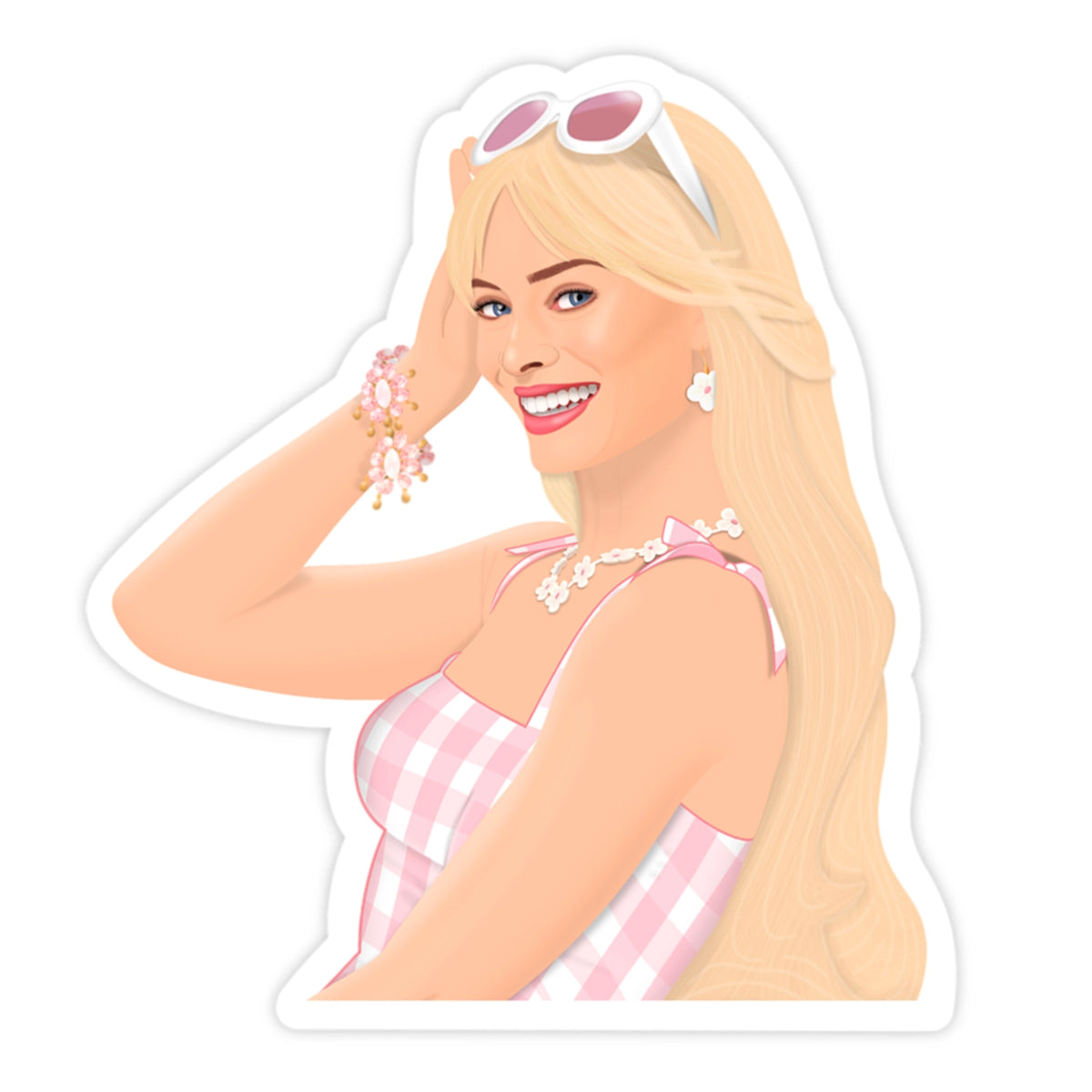 barbie movie beach barbie margot robbie sticker