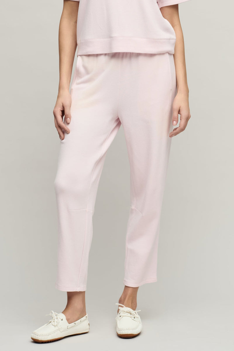 Barefoot Dreams Brushed Fleece Seam Ankle Pant pink sand 