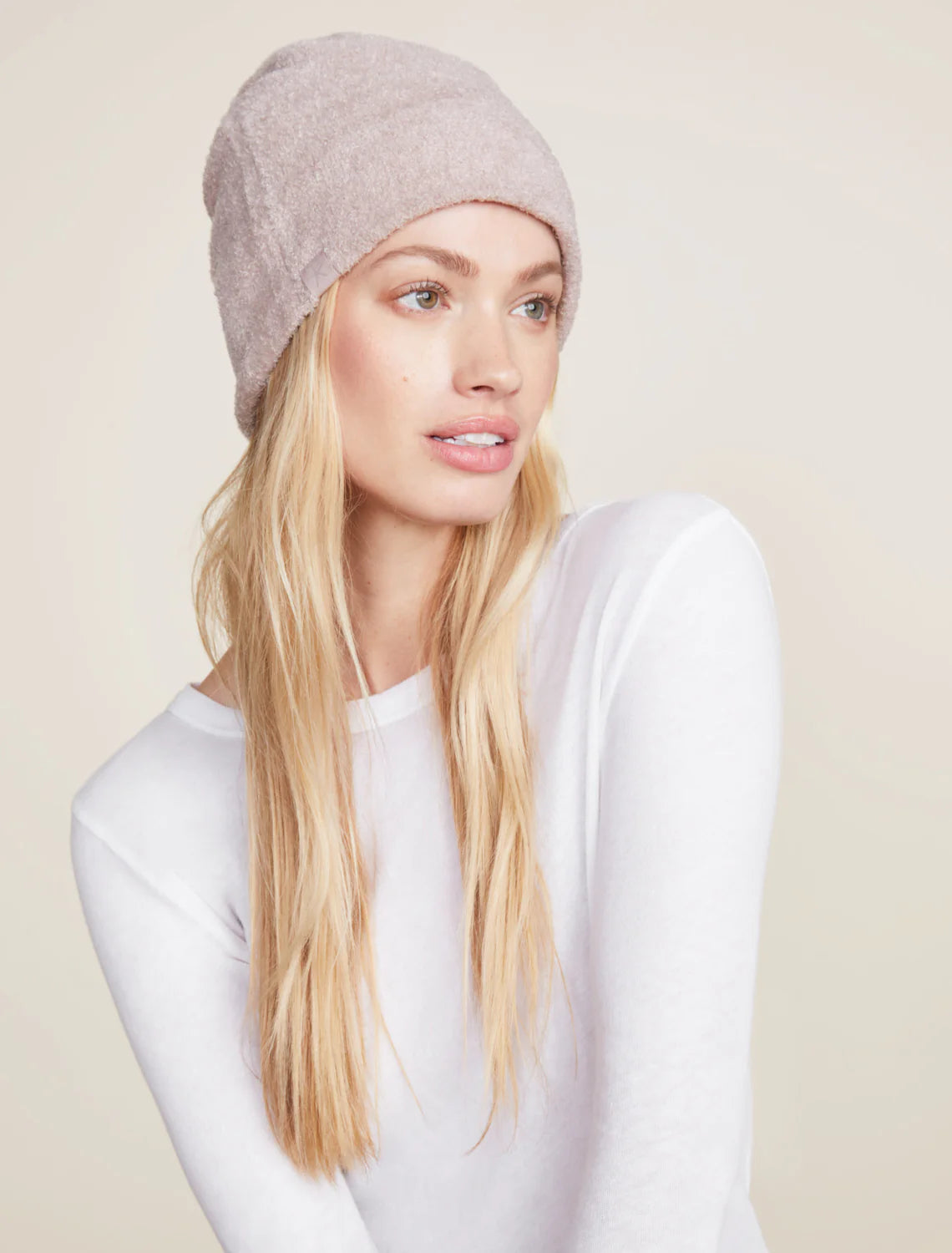 barefoot dreams cozychic lite beanie in taupe