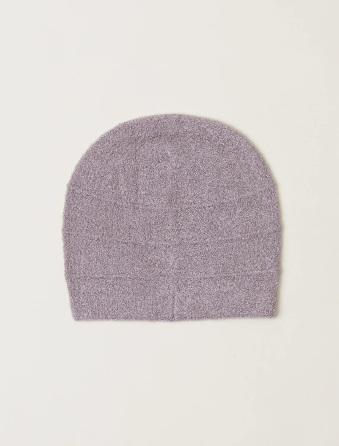 barefoot dreams cozychic lite pinched stripe beanie in deep taupe