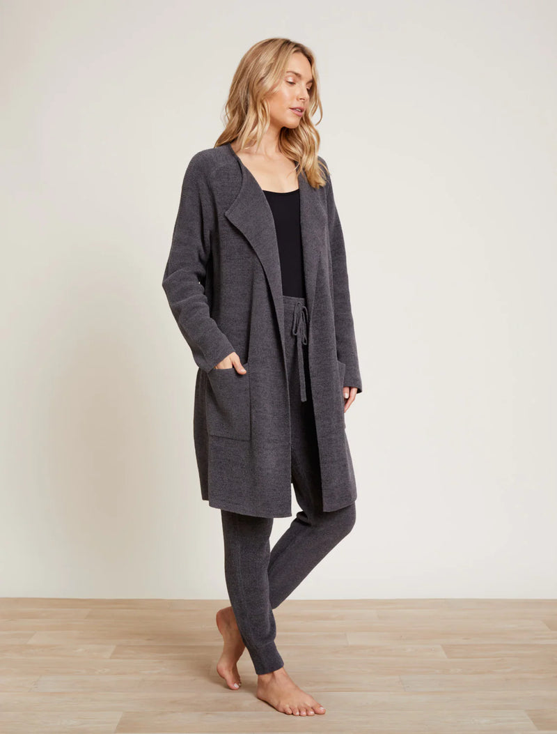 barefoot dreams cozychic ultra lite wide collar jacket in carbon