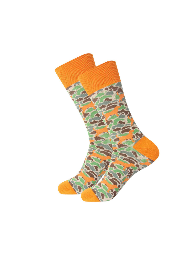 Barrel Down South Bluetick Coonhound Mossrock Camo & Orange Socks
