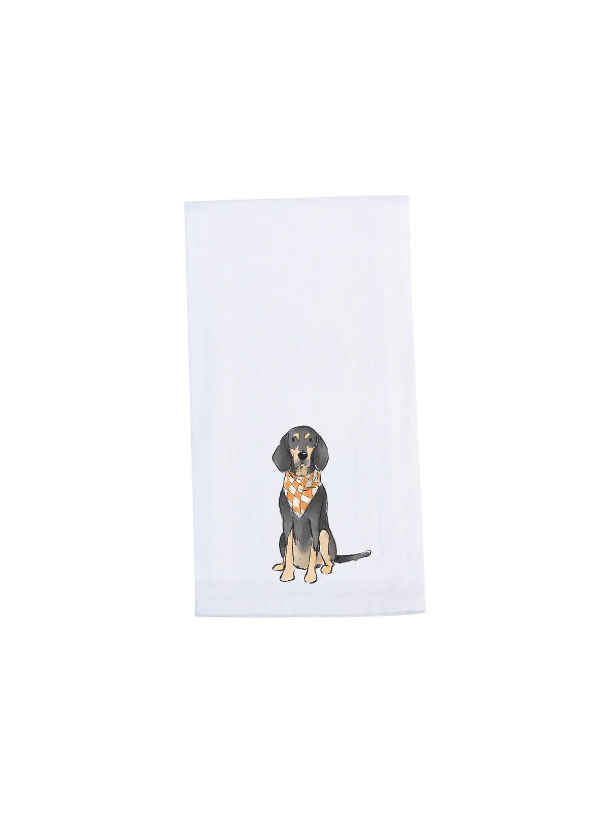 Barrel Down South Bluetick Coonhound Sitting Dog Tennessee Tea Towel TN Vols Game Day