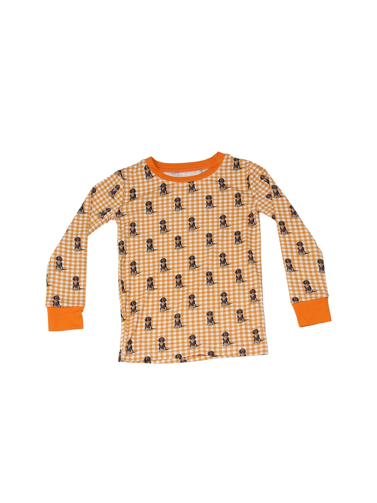 Barrel Down South Baby & Toddler Bluetick Coonhound Orange & White Stripe Pajamas