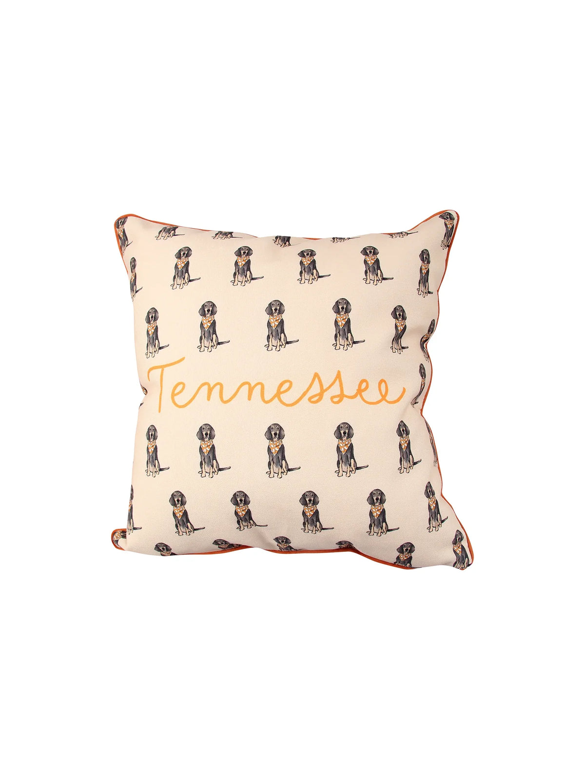 Barrel Down South Bluetick Coonhound Tennessee Gingham Pillow TN Vols Football