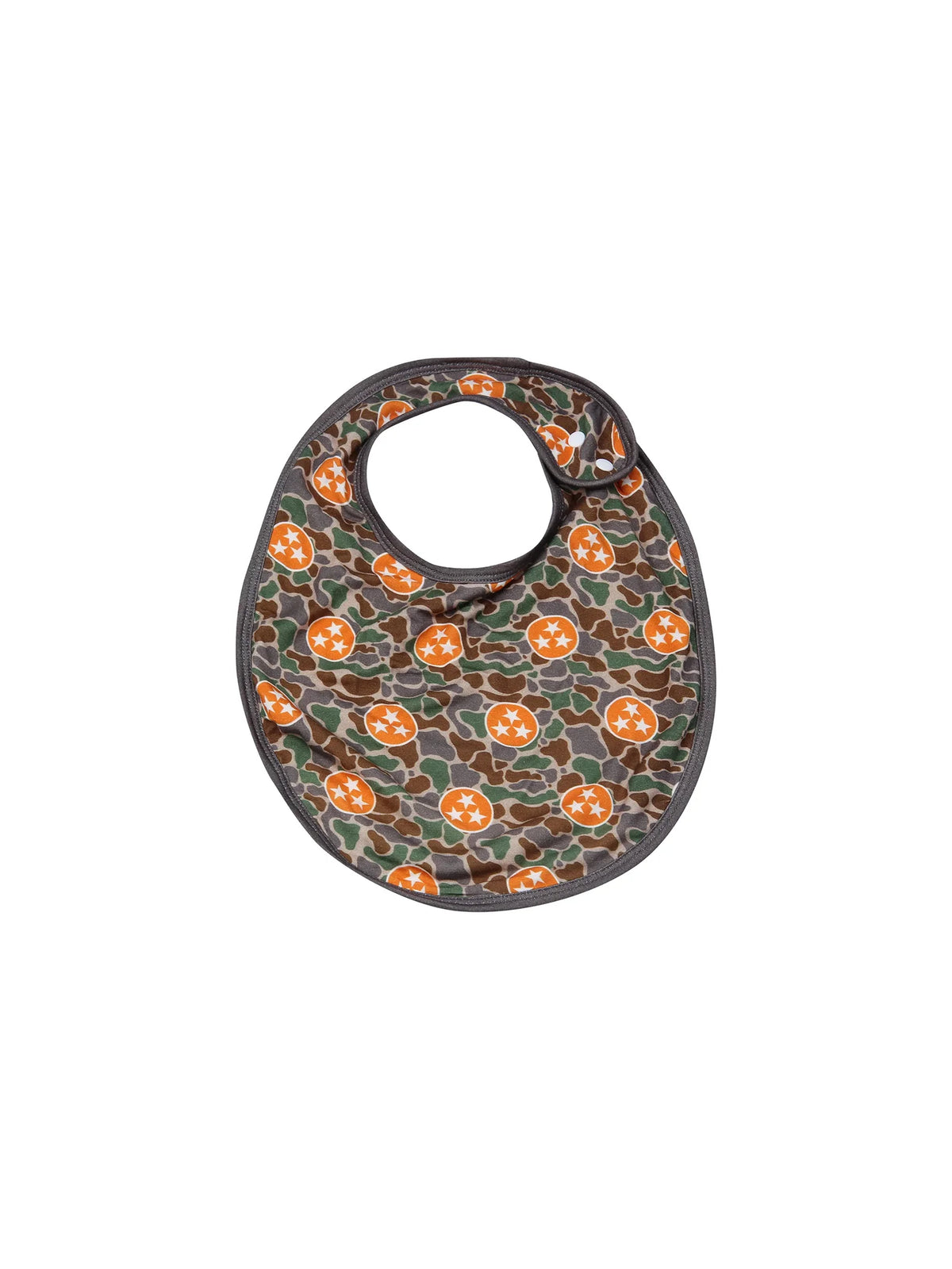 Barrel Down South Camo Bib with Orange & White Tennessee Tri-Star for Babies TN Vols
