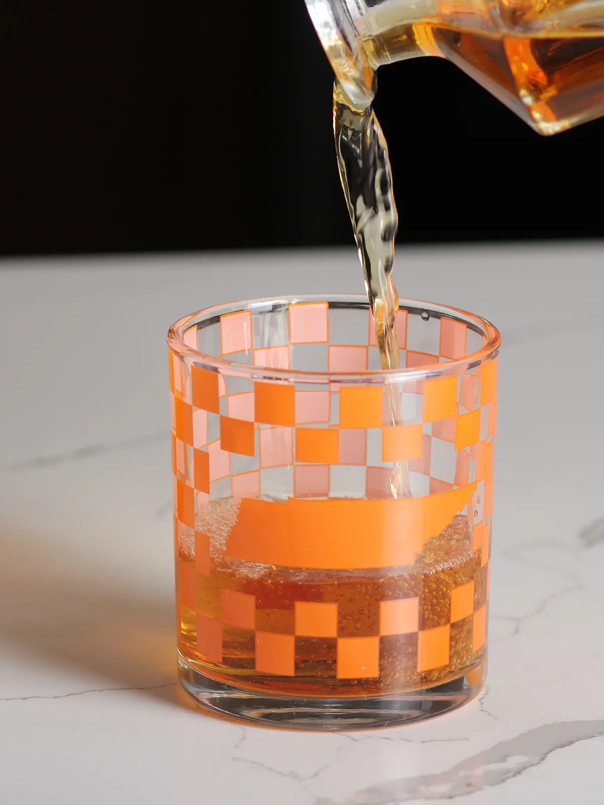Barrel Down South Tennessee Checkerboard Rocks Whiskey Glass