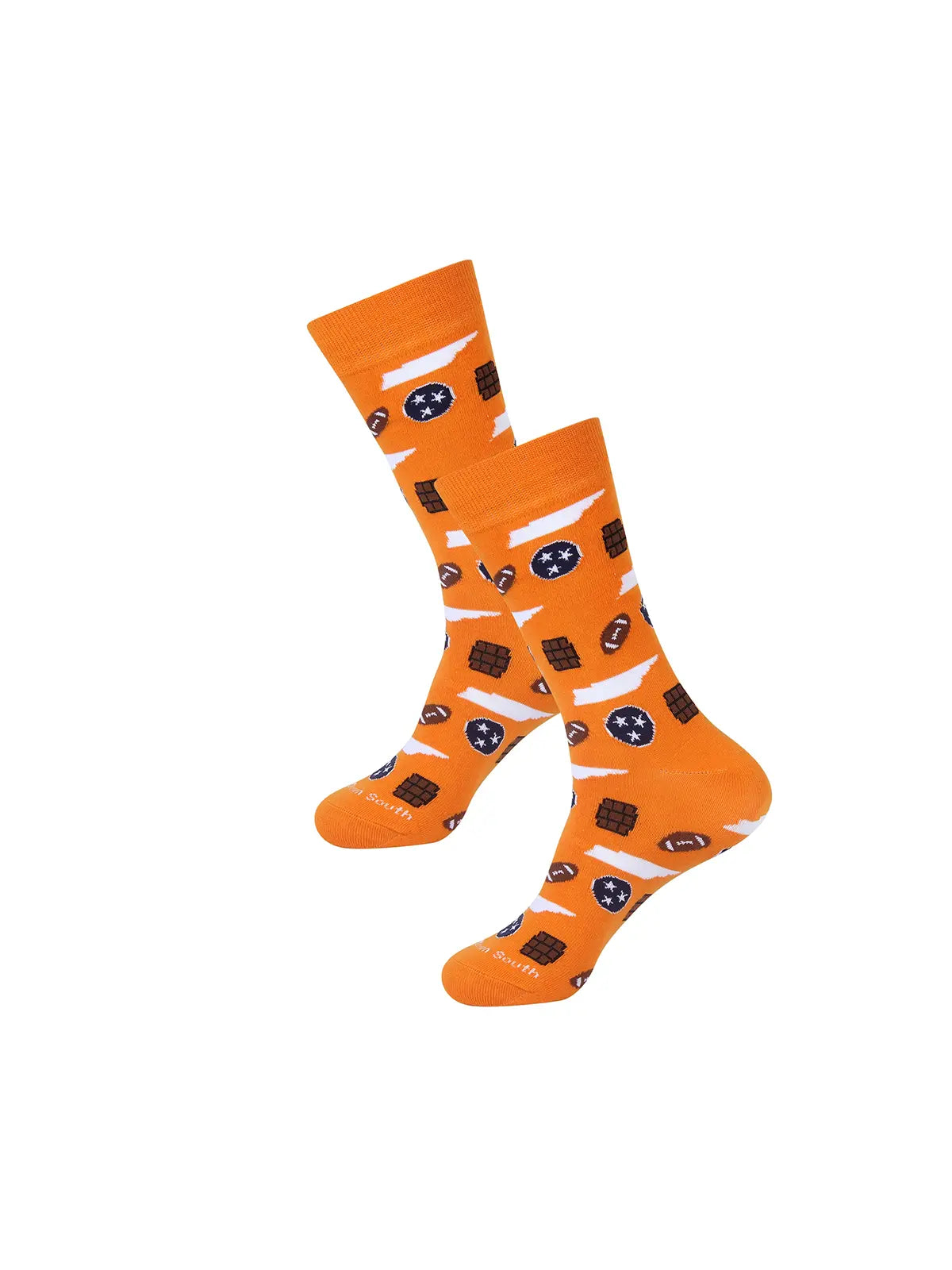 Barrel Down South Men's Tennessee Traditions Orange Crew Socks for Tennessee Vols Game Day